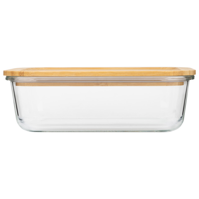 контейнер для продуктов LEONORD Bambu 1,5л 22,3х16,7х7,2см прямоугольный жаропр.стекло, бамбук