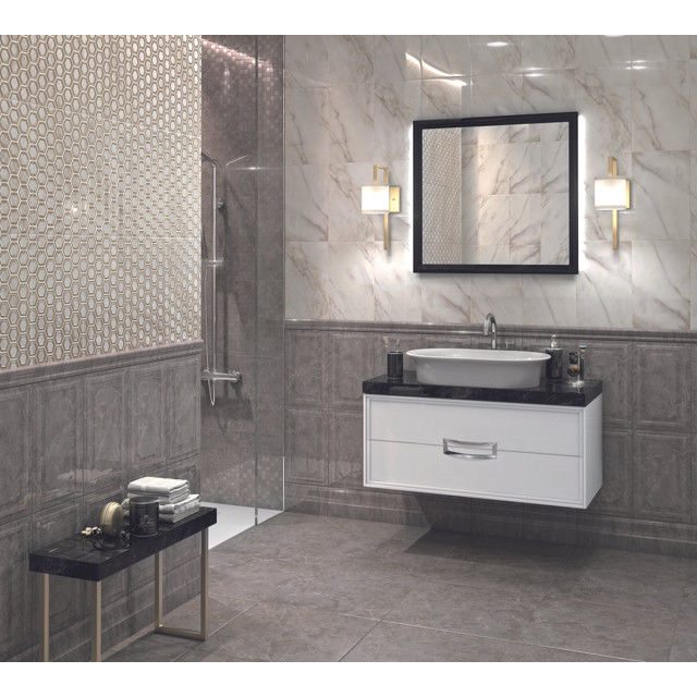 декор настенный KERAMA MARAZZI Гран Пале 25х40 серый