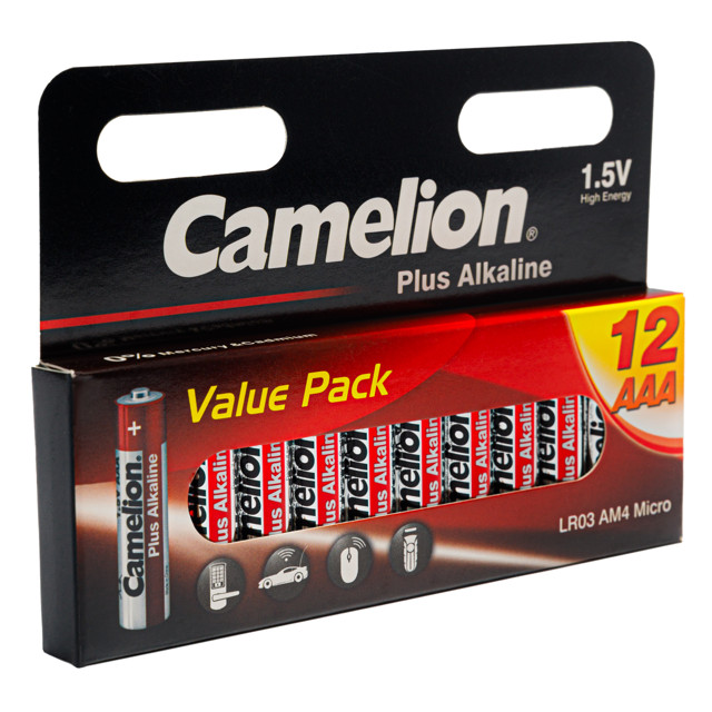 батарейка CAMELION Plus Alkaline ААА 1.5В блистер 12 шт.