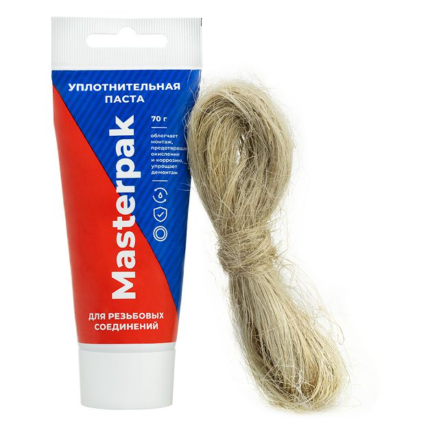 комплект паста уплотнительная Masterpak (вода, пар) 70 г + лён в тубе