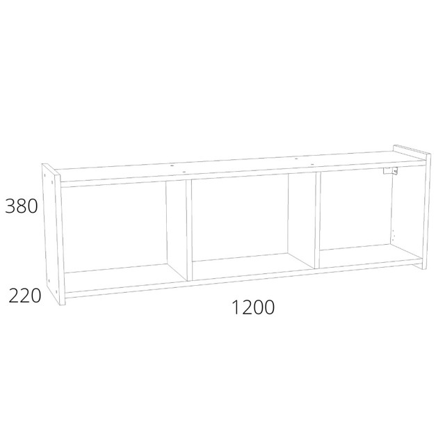 полка СИМПЛ 1200х220х380мм белый/дуб сонома