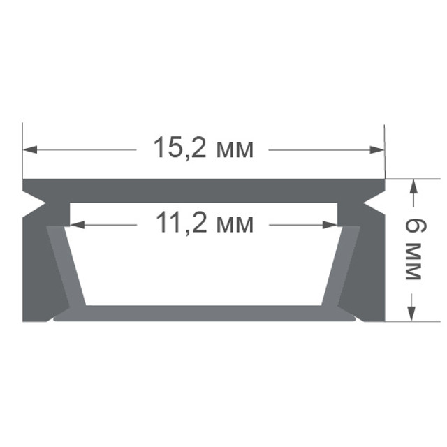 профиль для светодиодной ленты APEYRON накладной п-образный 15,2х6х2000мм чёрный
