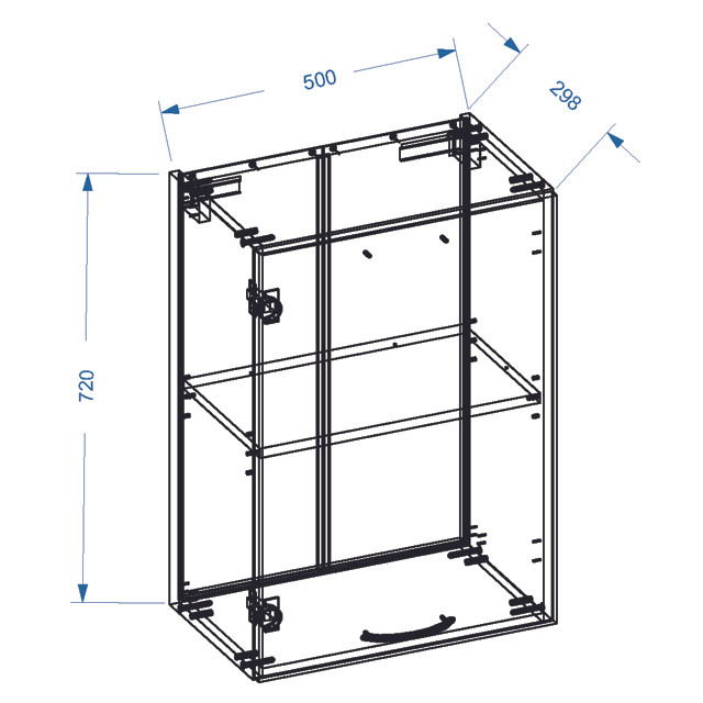 шкаф навесной Прага 500х316х720мм 1 дверь МДФ/ЛДСП