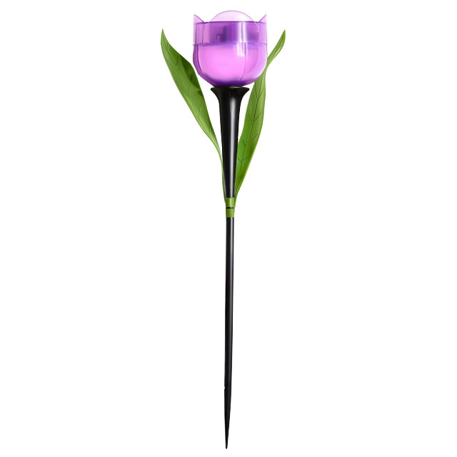 светильник на солнечной батарее UNIEL Purple Tulip 30,5см пластик фиолетовый