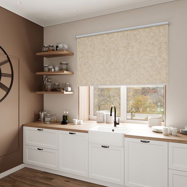 штора рулонная DECOFEST Марбл блэкаут 50х160см бежевая, арт.152.213