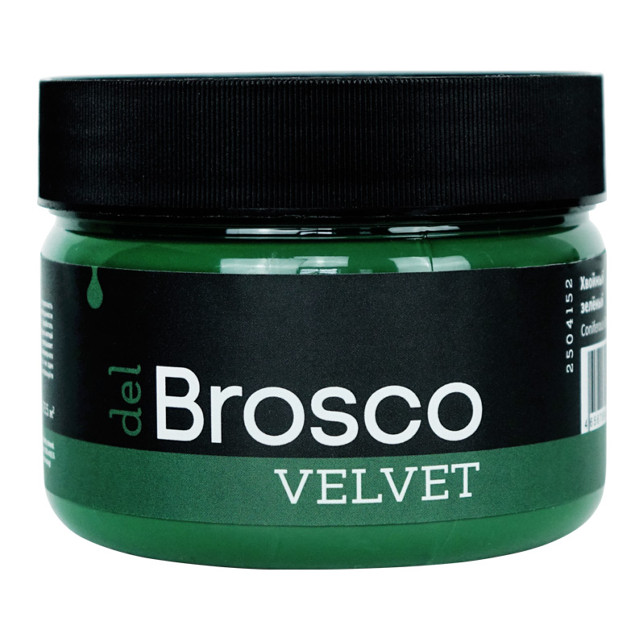 краска акриловая DEL BROSCO Velvet интерьерная 0,25л зеленая, арт.2504152