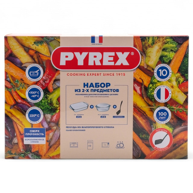 набор посуды для запекания PYREX Lunar 3пр.(формы овальная/прямоугольная, лопатка) жаропроч. стекло