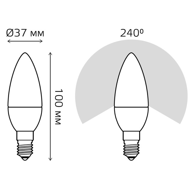 лампа светодиодная GAUSS 6Вт E14 LED RGBW+димирование свеча