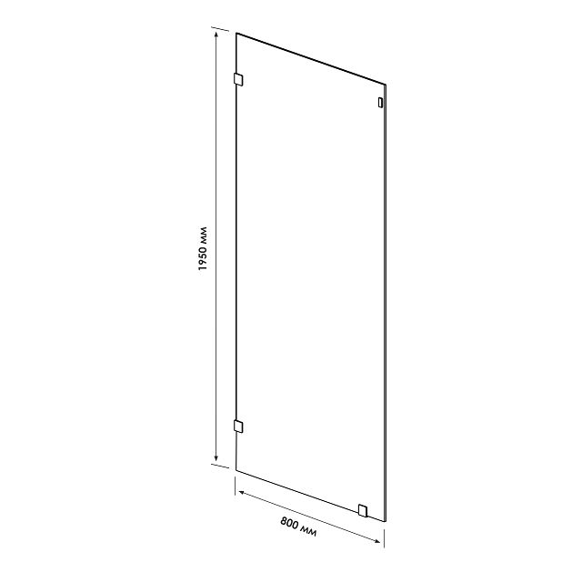панель боковая для двери MART Altair 195х80см прозрачное стекло
