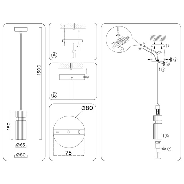 светильник подвесной AMBRELLA High Light E14 40Вт черный/латунь/прозрачный