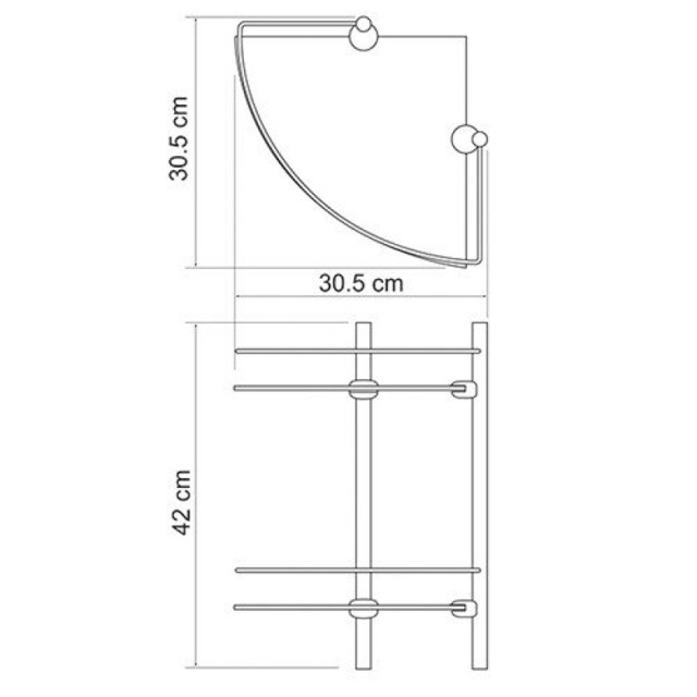 полка угловая WASSER KRAFT двойная с ограничителем стекло