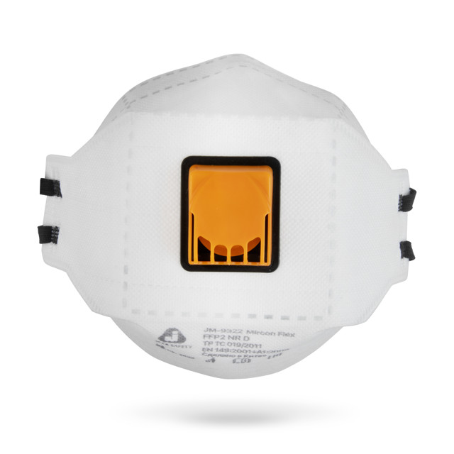 респиратор складной JETA SAFETY JM-9322 FFP2 с клапаном трехпанельный