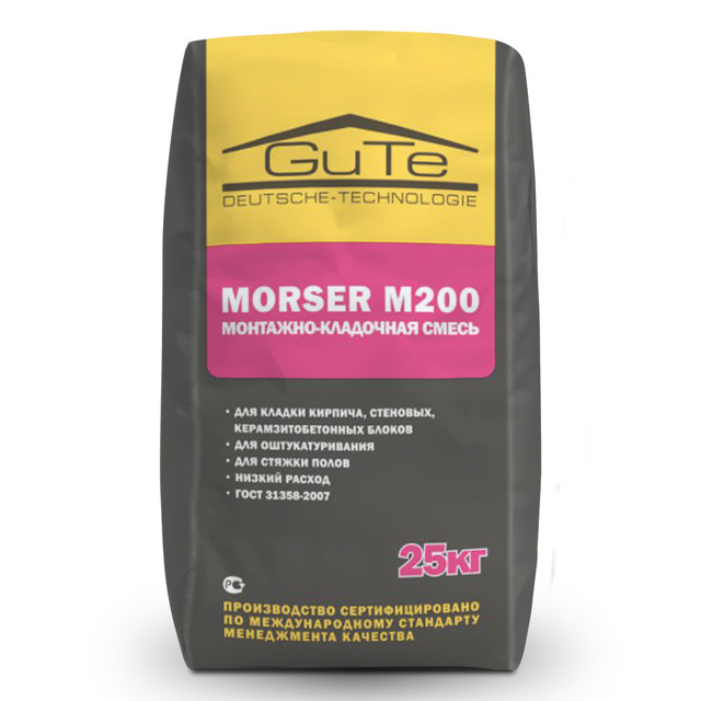 смесь цементно-песчаная GUTE Morser М200 25кг