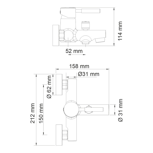 смеситель для ванны WASSER KRAFT Main 4101 короткий излив хром