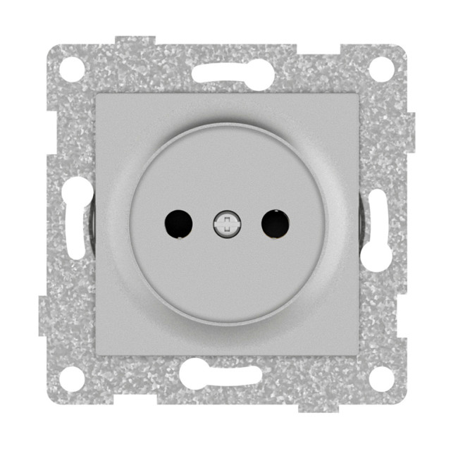 розетка 1 пост GUSI Ugra С11 б/з с з/ш серебро