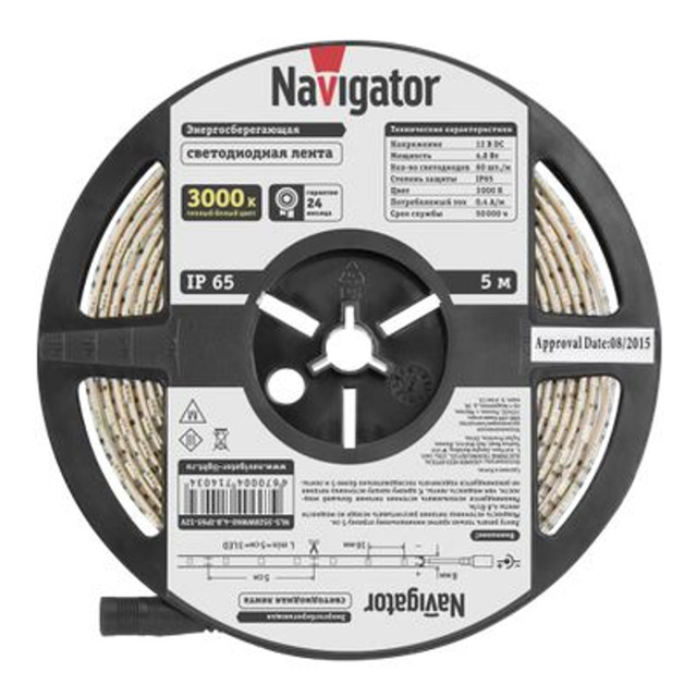 лента светодиодная LED NAVIGATOR  4.8Вт IP65 12В 71403