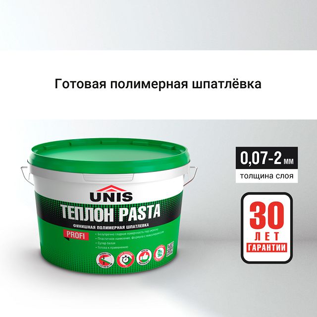 шпатлевка готовая UNIS Теплон Pasta финишная 28кг, арт.TEPLPAS-28