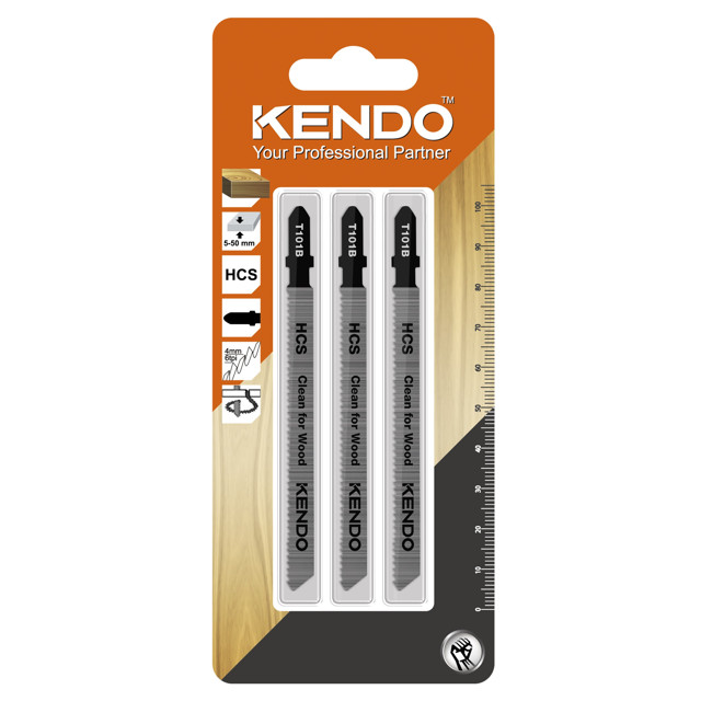 пилки для лобзика по дереву KENDO T101B 3шт