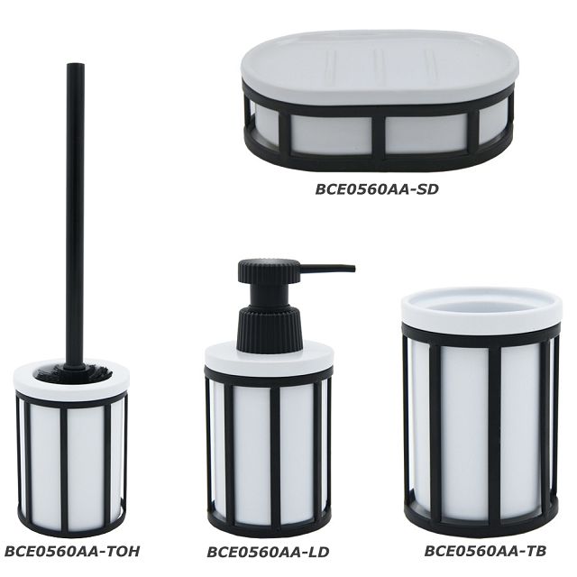 гарнитур для туалета VITARTA Metal black керамика белый