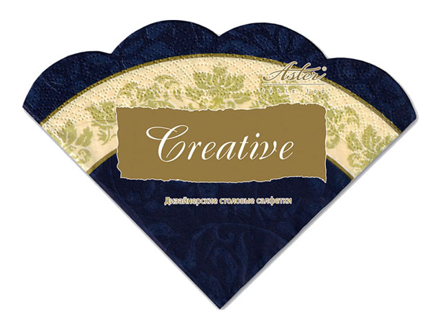 салфетки CREATIVE Синие с каймой 3-сл. 32х32см 12шт. круглые
