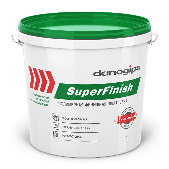 шпатлевка готовая DANOGIPS SuperFinish финишная 3л, арт.000010881