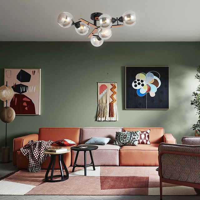 люстра потолочная ESCADA Barclay 6х60Вт Е27 черный