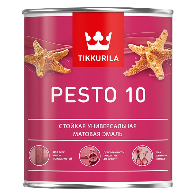 эмаль алкидная TIKKURILA Pesto 10 база С 0,9л бесцветная, арт.700001167