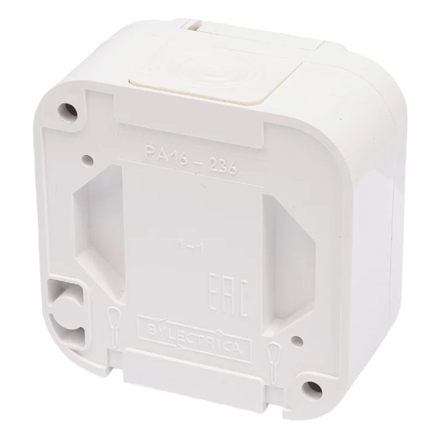 розетка 1 пост BYLECTRICA 16А IP44 б/з белый