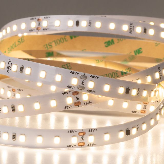 лента светодиодная  ARTE LAMP TAPE LED 48В 7,2W/m 3000К 5м металл белый