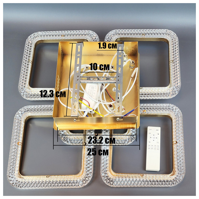 люстра потолочная светодиодная JUPITER Квадро 130Вт золото