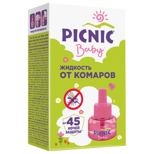 жидкость для фумигатора PICNIC Baby от комаров 45 ночей