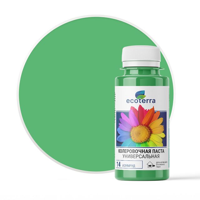 паста колеровочная ECOTERRA изумруд N14 0,1л, арт.ЭК000116074