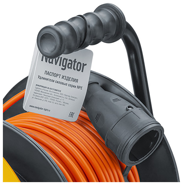 удлинитель на катушке NAVIGATOR б/з ПВС IP44 2х1мм 10A 30м