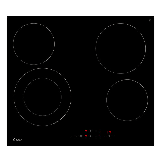 поверхность электрическая LEX EVH 6041 BL 60 см 4 конфорки черный