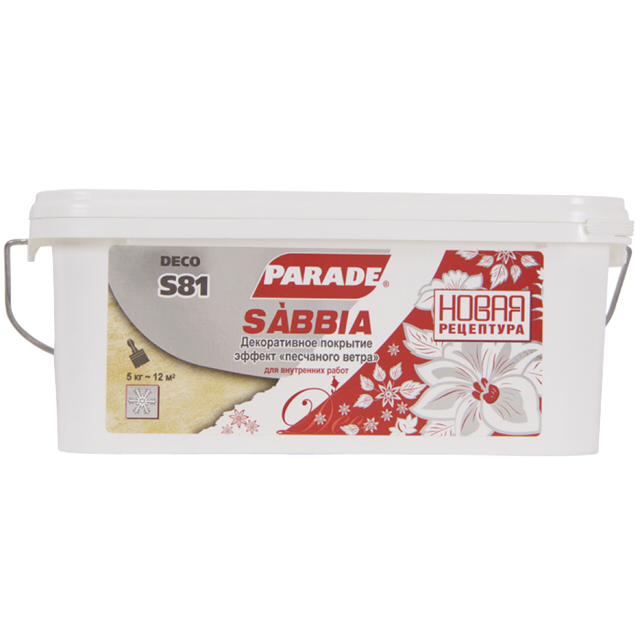 покрытие декоративное PARADE Deco S81 sabbia белое 5кг, арт.0005750