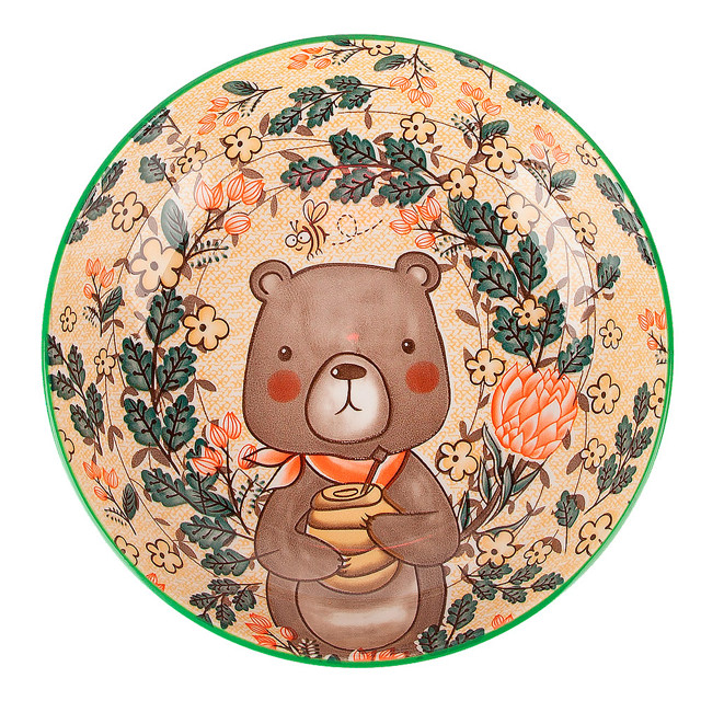 тарелка NOUVELLE HOME Kawaii Forest Bear 21см глубокая фарфор