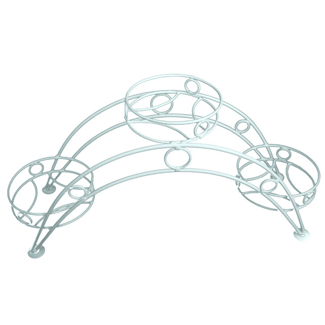 подставка для цветов Мостик белая 3 горшка