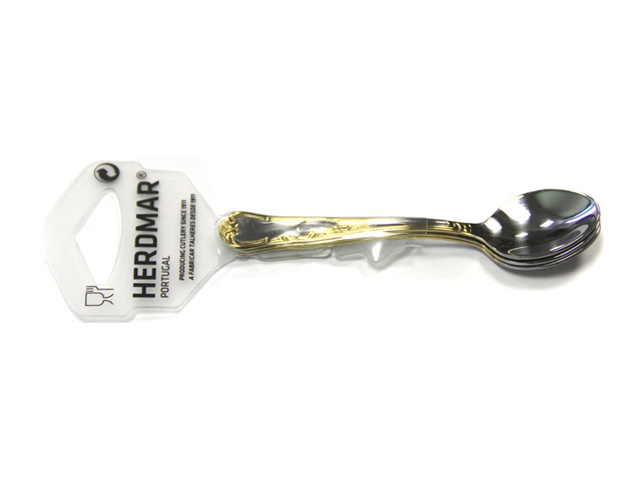 набор ложек кофейных HERDMAR Samba-2 3шт. нерж.сталь с золотом