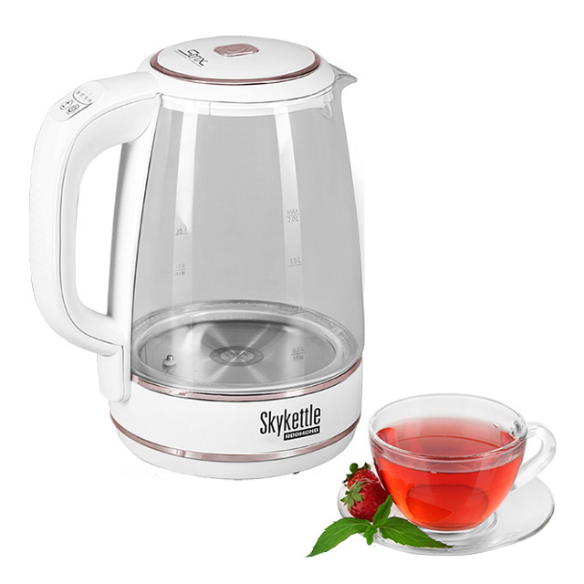 чайник REDMOND RK-G203S SkyKettle 2200Вт 2,0л стекло бел.