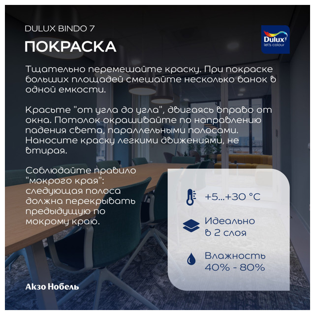 краска в/д DULUX Professional Bindo 7 база BW для стен и потолков 9л белая, арт.5302491