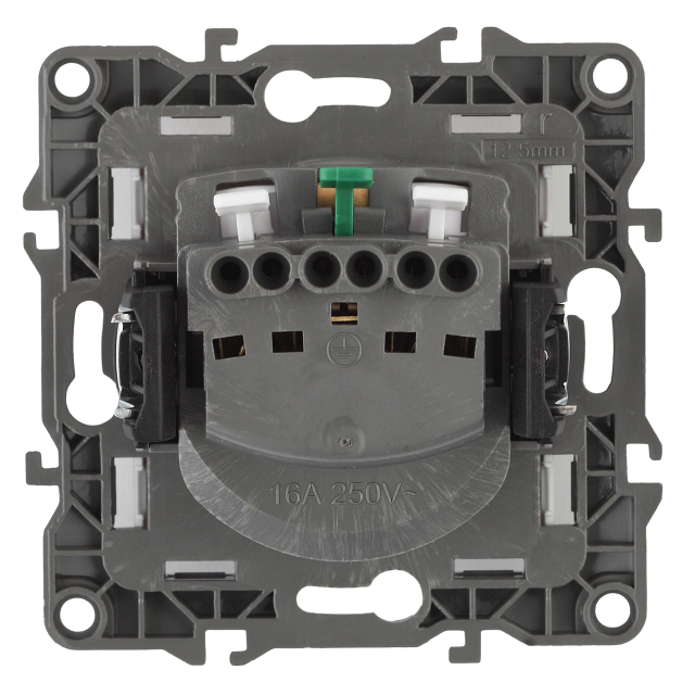 розетка 1 пост ЭРА, серия 12 с заземлением, белый