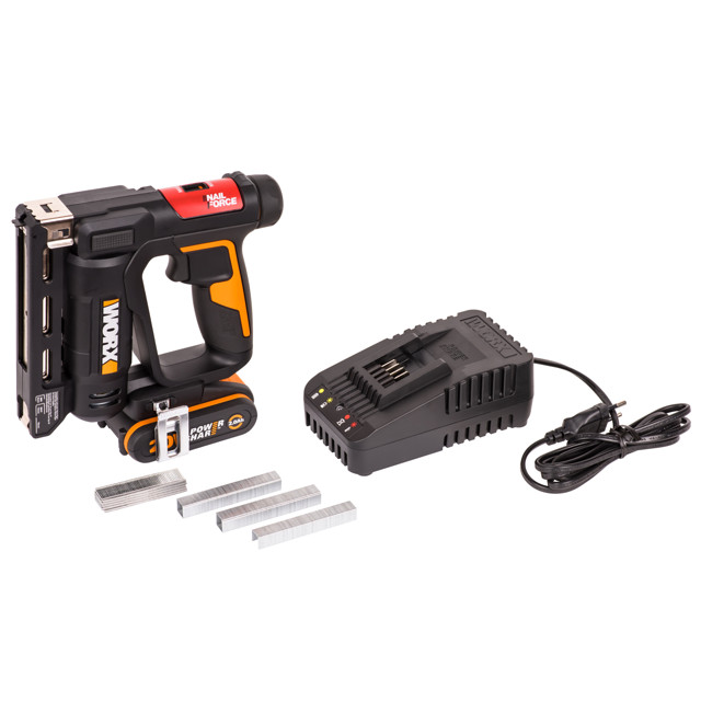степлер аккумуляторный WORX WX843 20В Li-Ion 1 аккумулятор и ЗУ