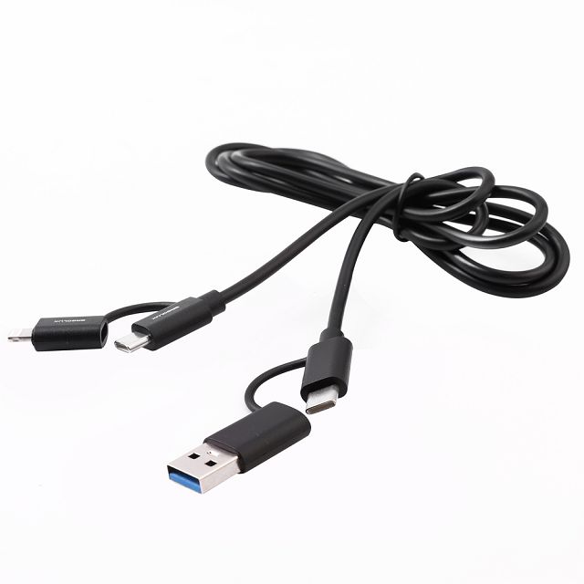 кабель 4 в 1 USB/Type C-Type C/Lightning ERGOLUX ELX-CDC07-C02 черный