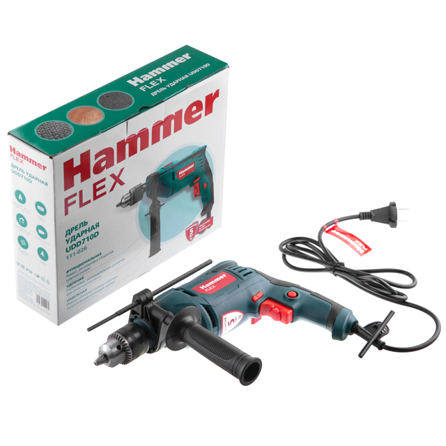 дрель ударная HAMMER UDD710D 710Вт