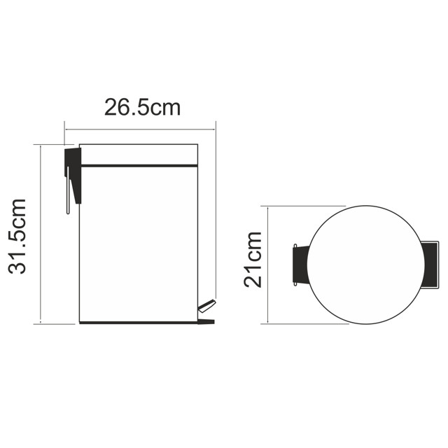 ведро для мусора WASSERKRAFT K-635BLACK черное 5L