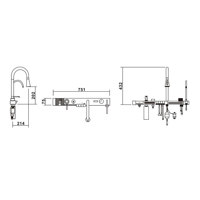 мойка настольного монтажа многофункцинальная MIXLINE PRO 750х460х220мм сатин нержавеющая сталь