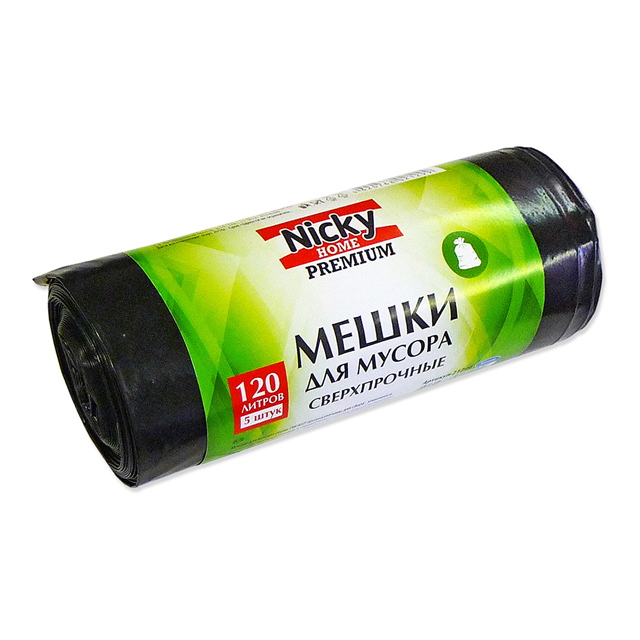 мешки для мусора ANTELLA 120 л, 5 шт, 60 мкм, LDPE, сверхпрочные