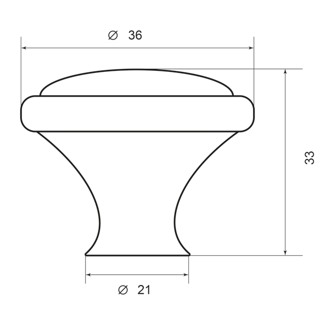 ручка-кнопка PALLADIUM Stampa Knob 36мм графит