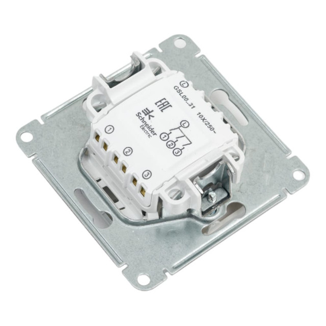 выключатель 3-клавишный SCHNEIDER ELECTRIC Glossa, алюминий