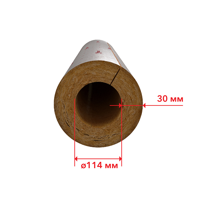 звукоизоляция для труб РОКВУЛ цилиндр 1000х114х30мм 3 шт. в уп.